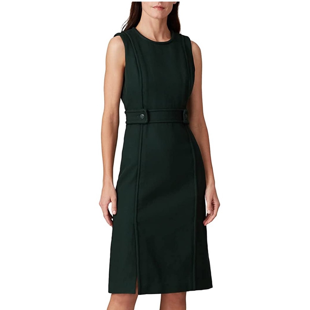 Tory Burch Green Twill Midi Jumper Dress - Picture 1 of 12